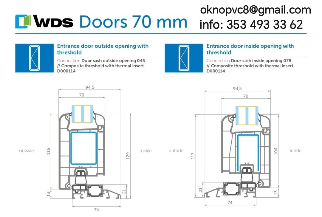 Soglia ribassata da 21mm